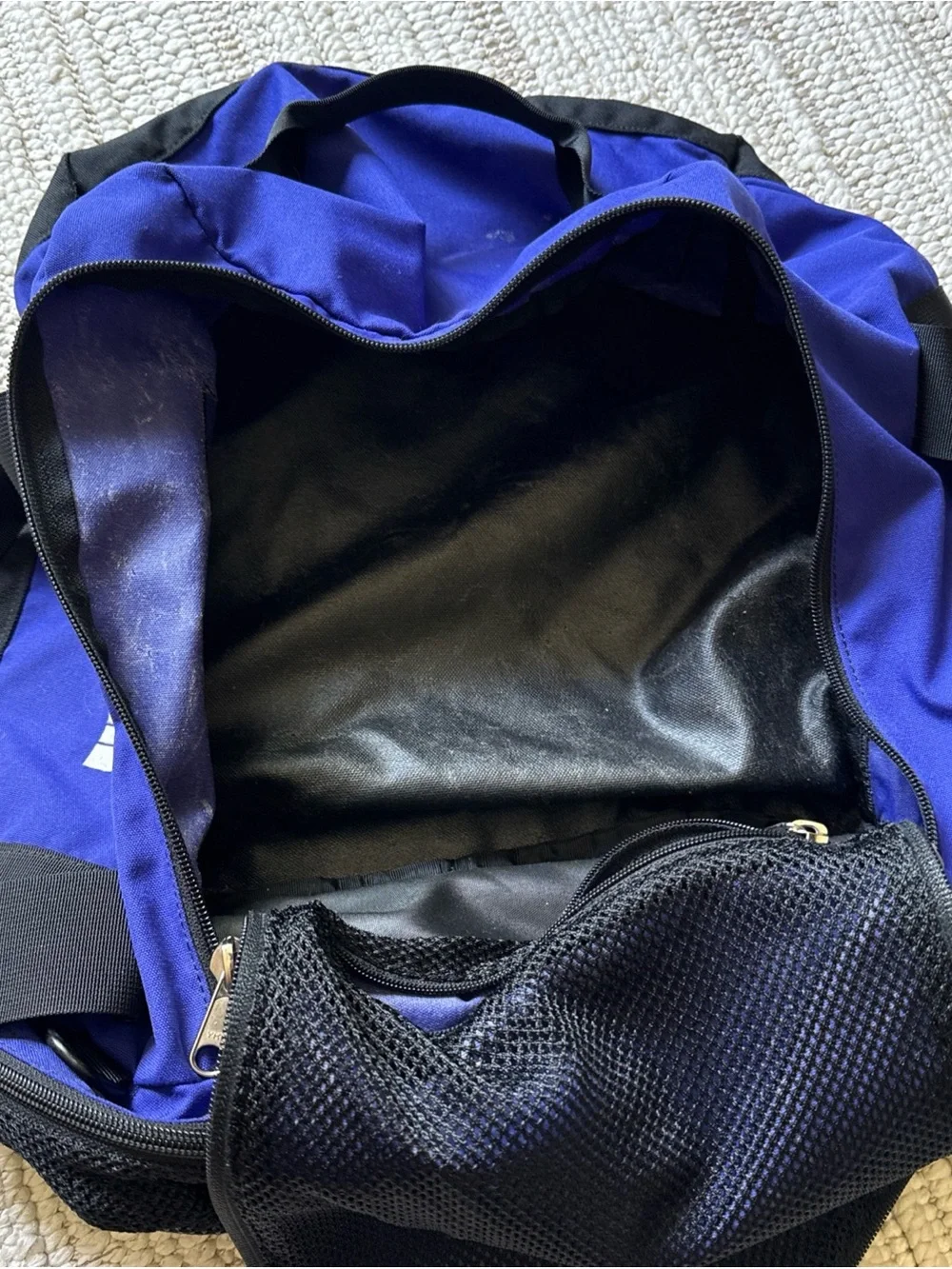 The North Face Backpack Duffle Bag Blue And Black Retro Bag Y2k VTG Vintage